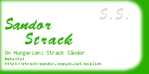sandor strack business card